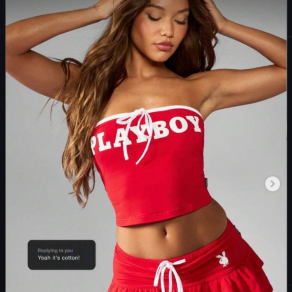 NWT Playboy x Missguided Sporty Performance Crop Tank Tube Top Size L
